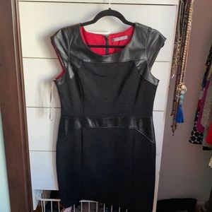 Black dress with pleather accents